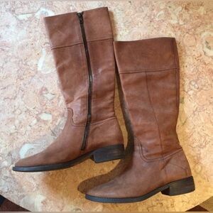SOLD…….J Crew distressed brown boots
